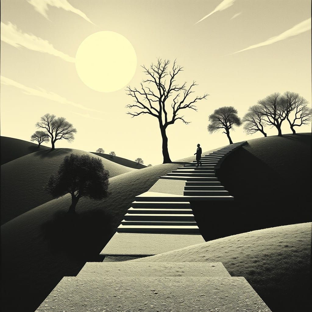 Stairway to Surreal Dreamscape