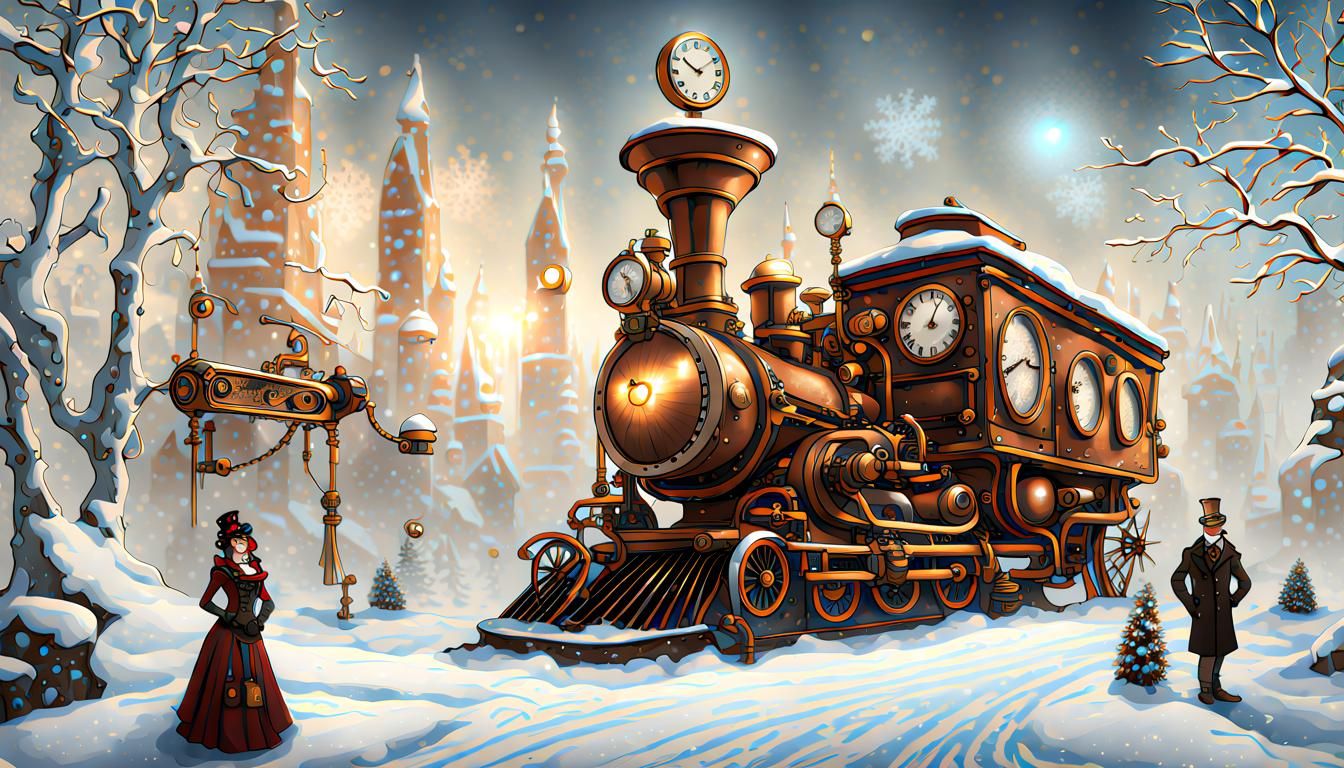 Steampunk Winter Wonderland Scene