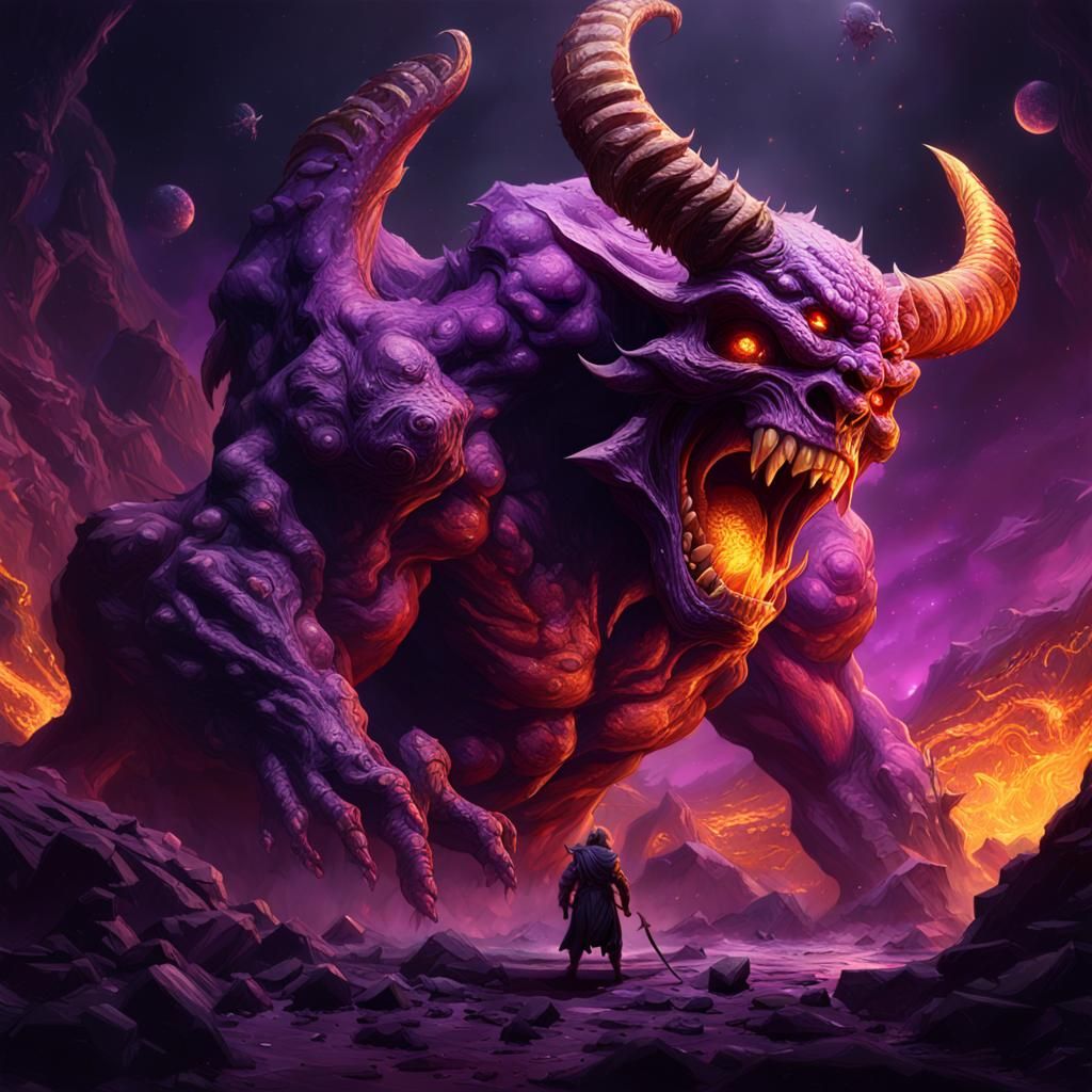 Demon Eating Planet: Dark Fantasy Concept Art