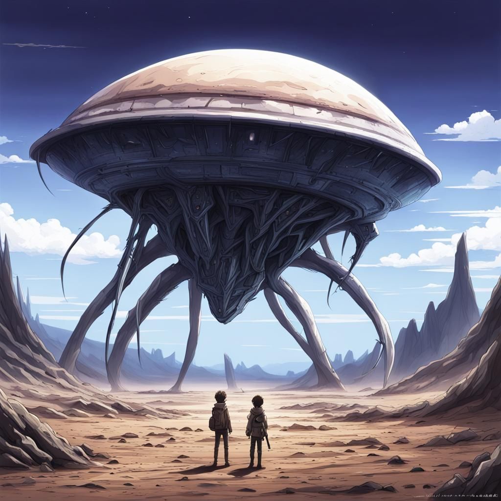 Alien Wasteland in Anime Style