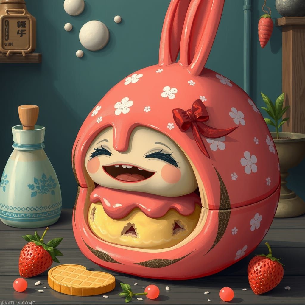 Anthropomorphic Food Art in Miyazaki Style