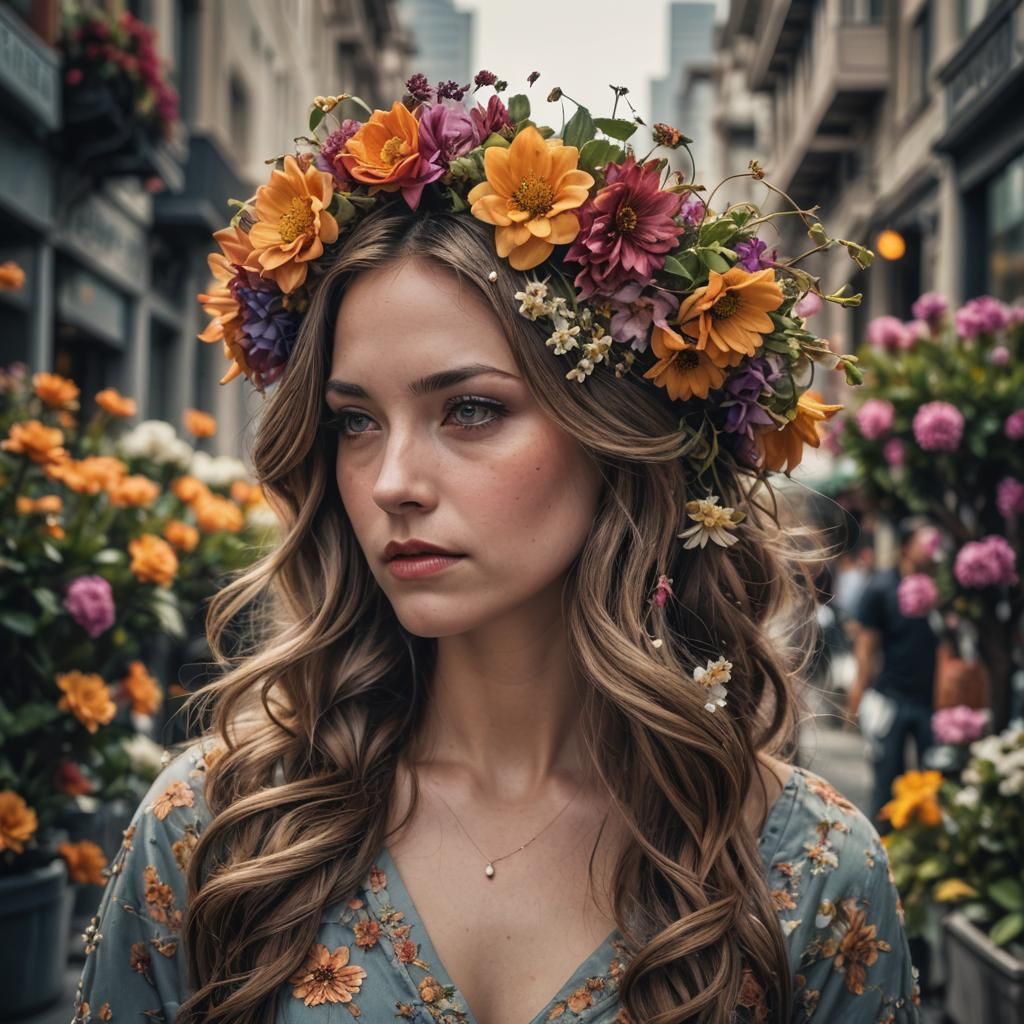 San Francisco Flowers: Hyperrealistic Atmospheric Scene