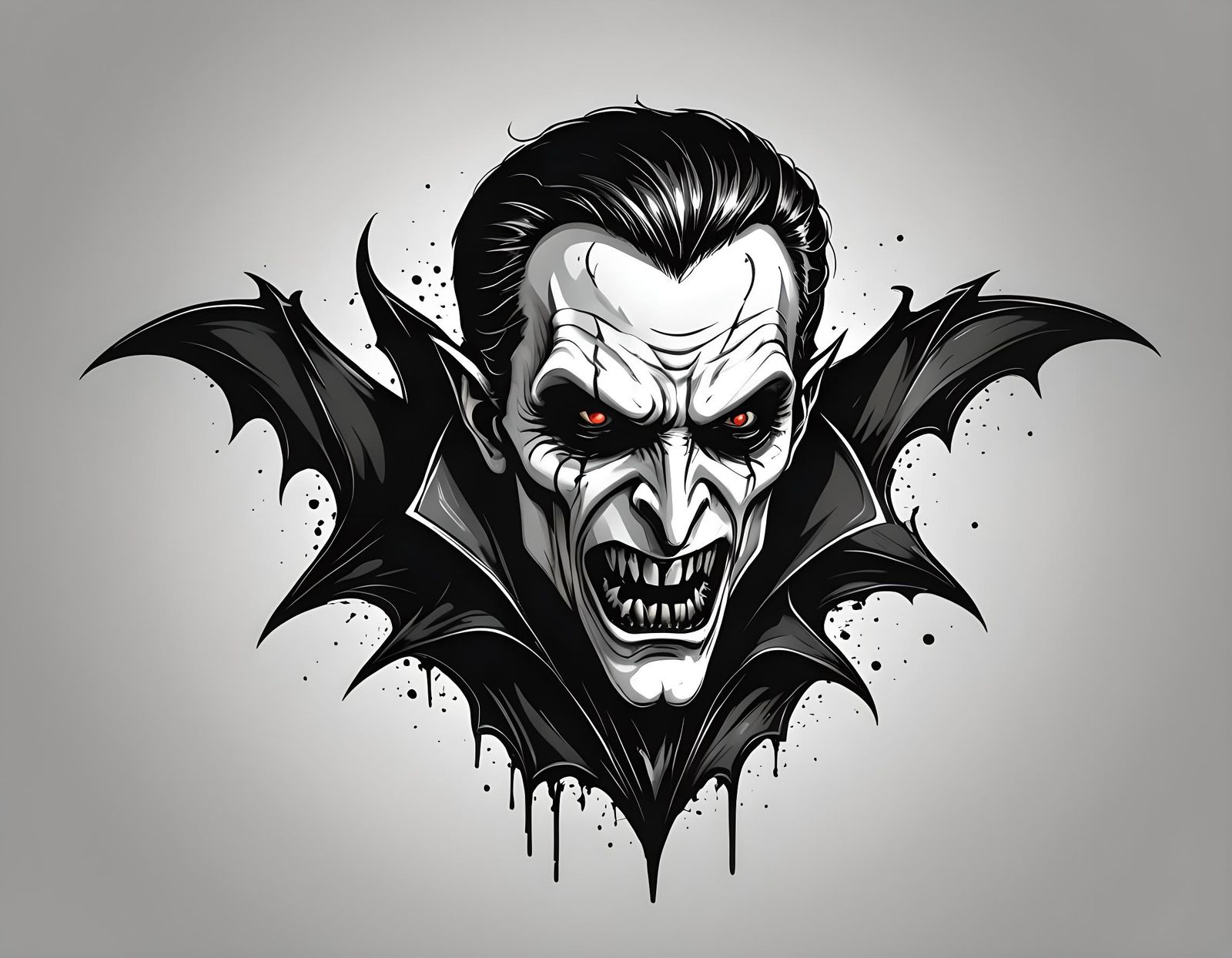 Vampire Logo Concept: Hand-Drawn Vector Illustration