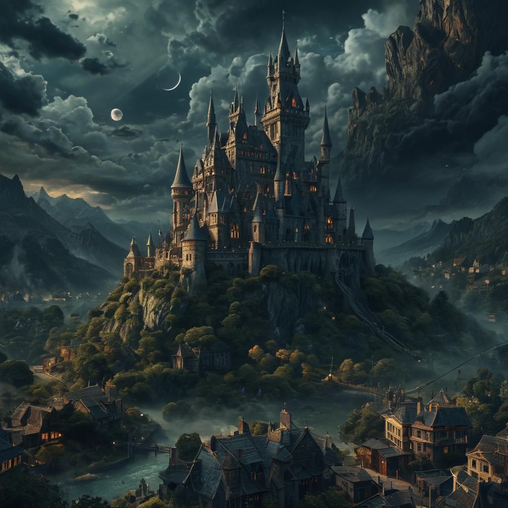 Dramatic Digital Matte Painting of a Bewitched Scene
