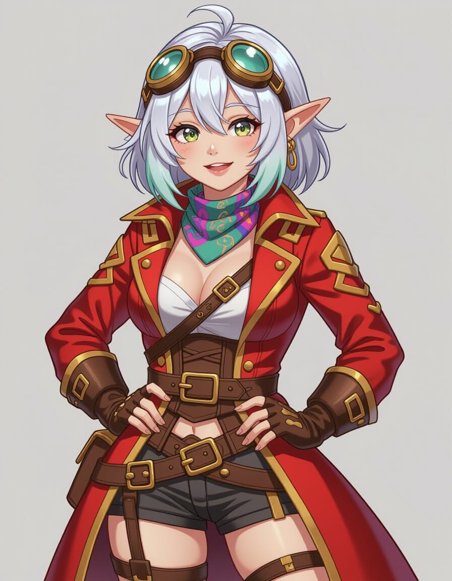 Gnome Mech Pilot in Anime Steampunk Style