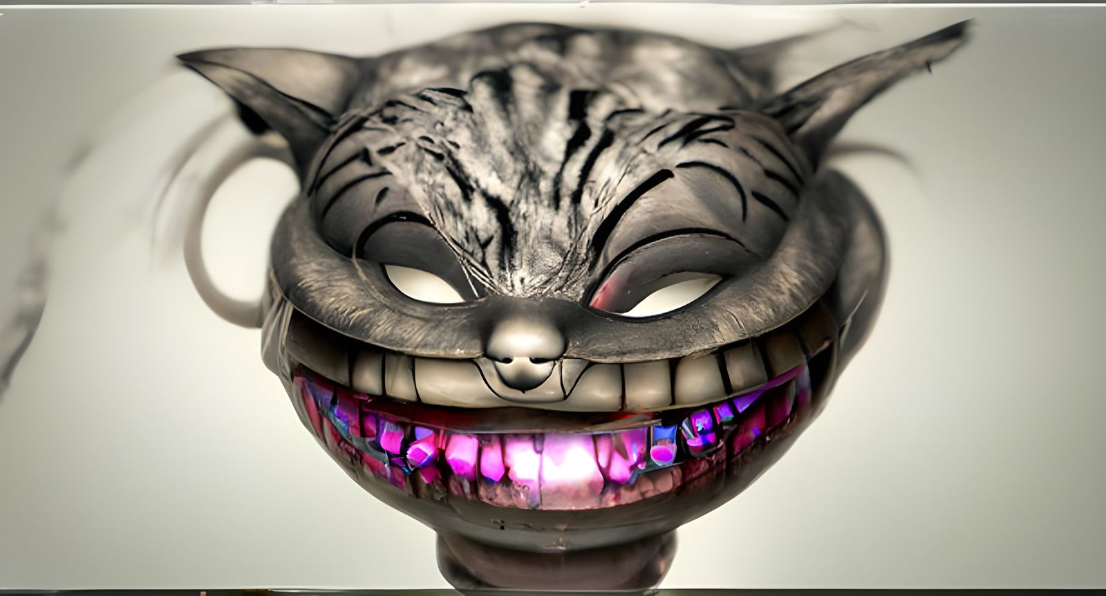 Grotesque Cheshire Tomcat King in Steampunk Style