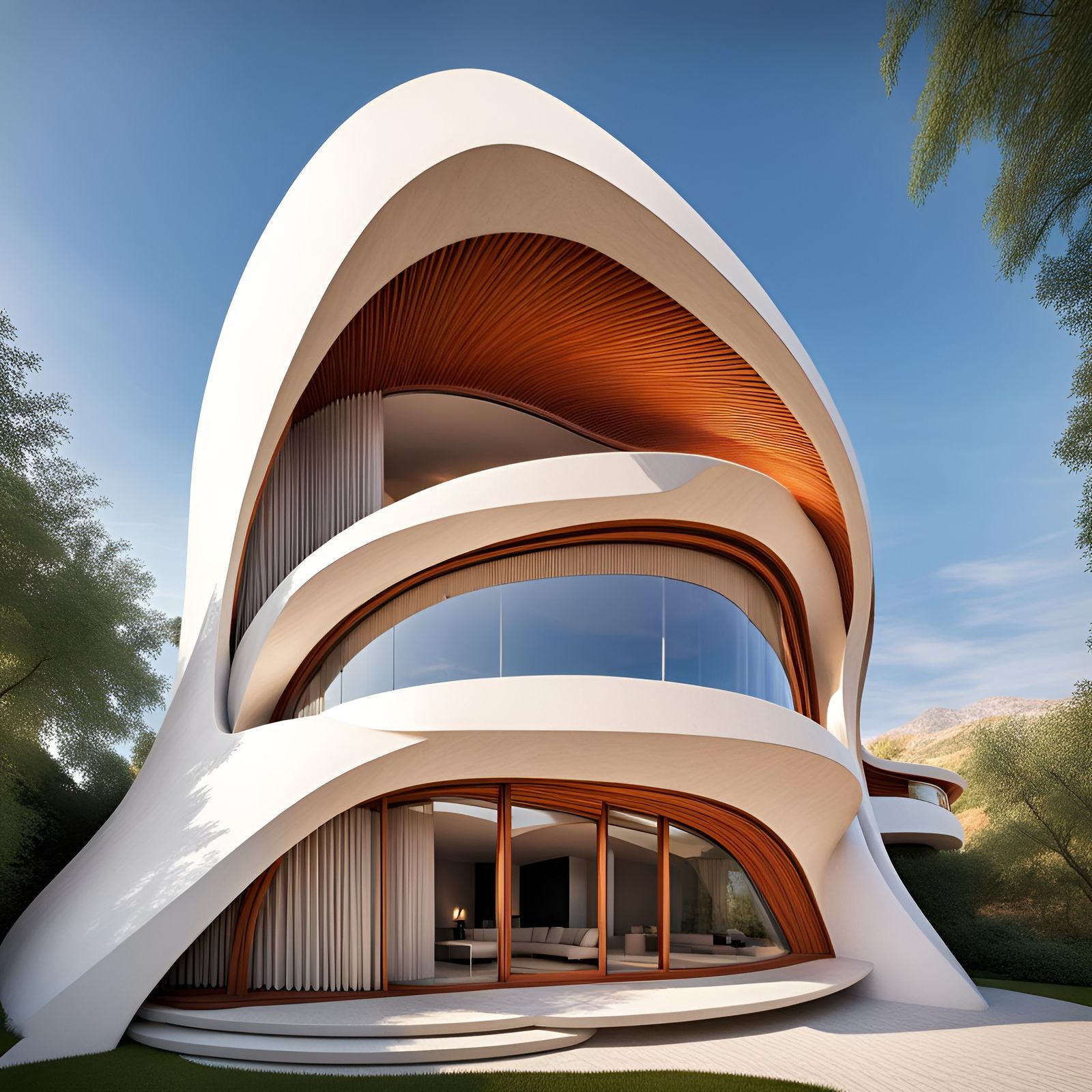 Abstract Home Architecture (in the style of contemporary Spanish-Swiss architect, structural engineer, sculptor and pain...