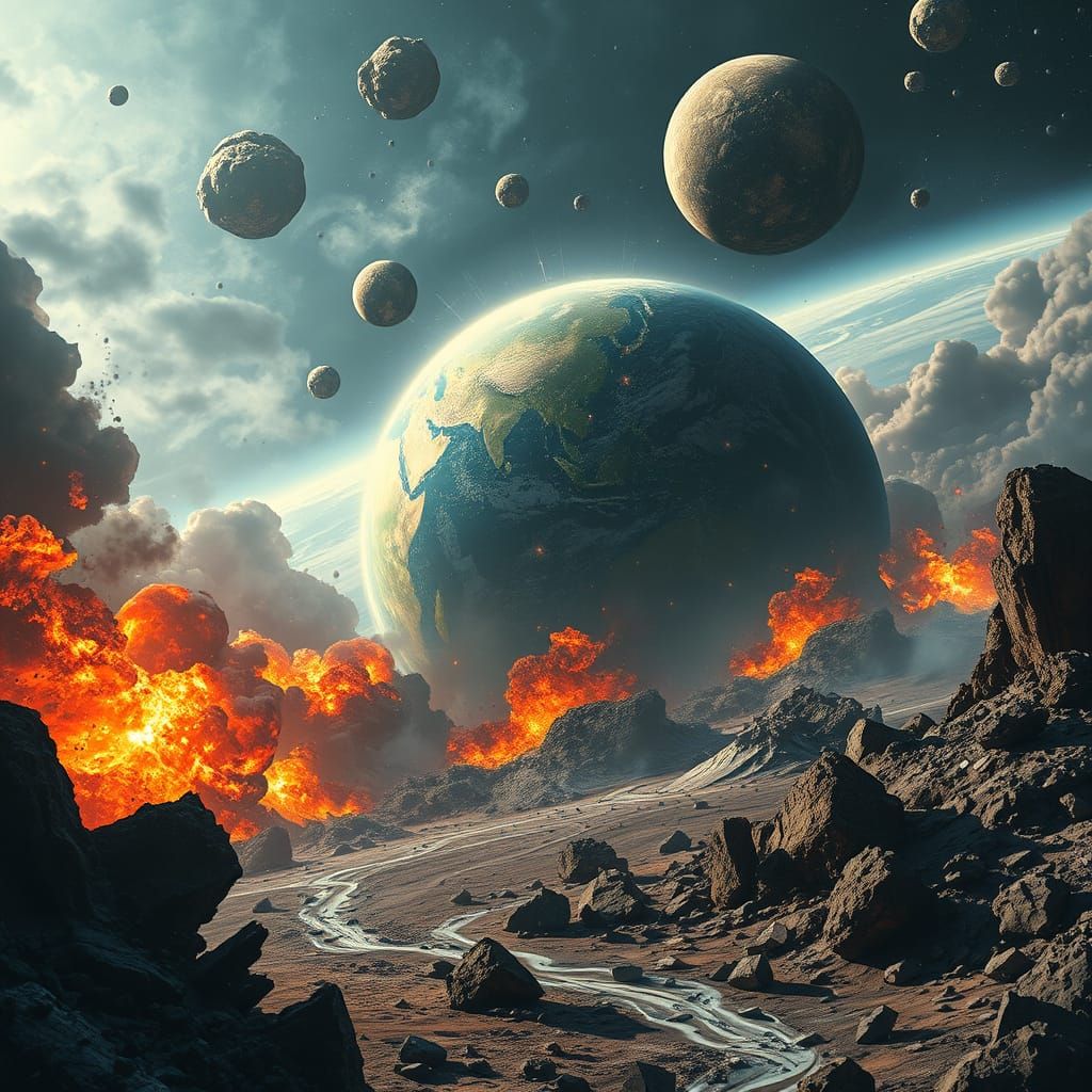 Apocalyptic Asteroid Impact: Earth's Fiery Destruction