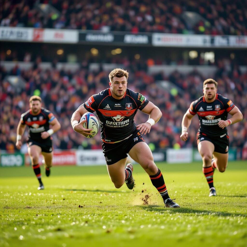 Bradford Bulls Game at Odsal Stadium in Action