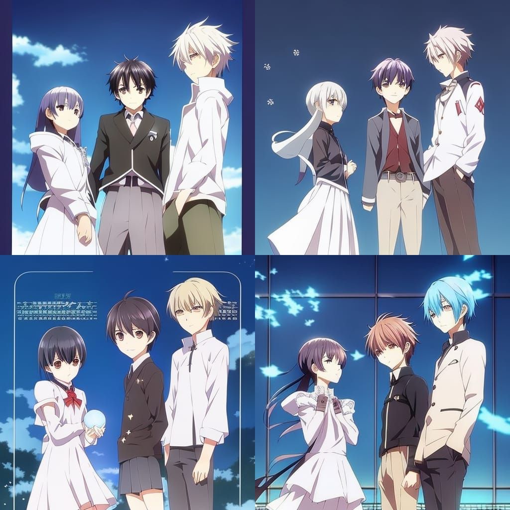 Sad Boy with Thousand Endings in Anime Style