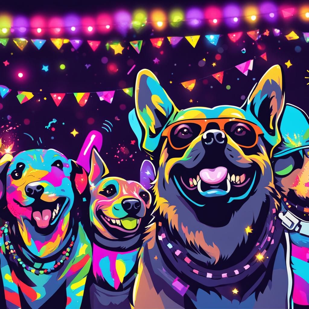Dog's Joyful Rave Party Experience
