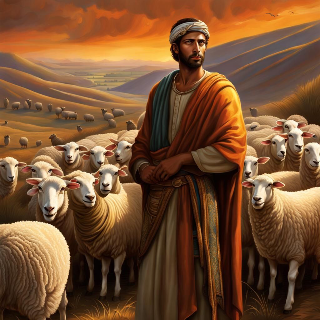Young Israelite Shepherd in Ancient Biblical Times