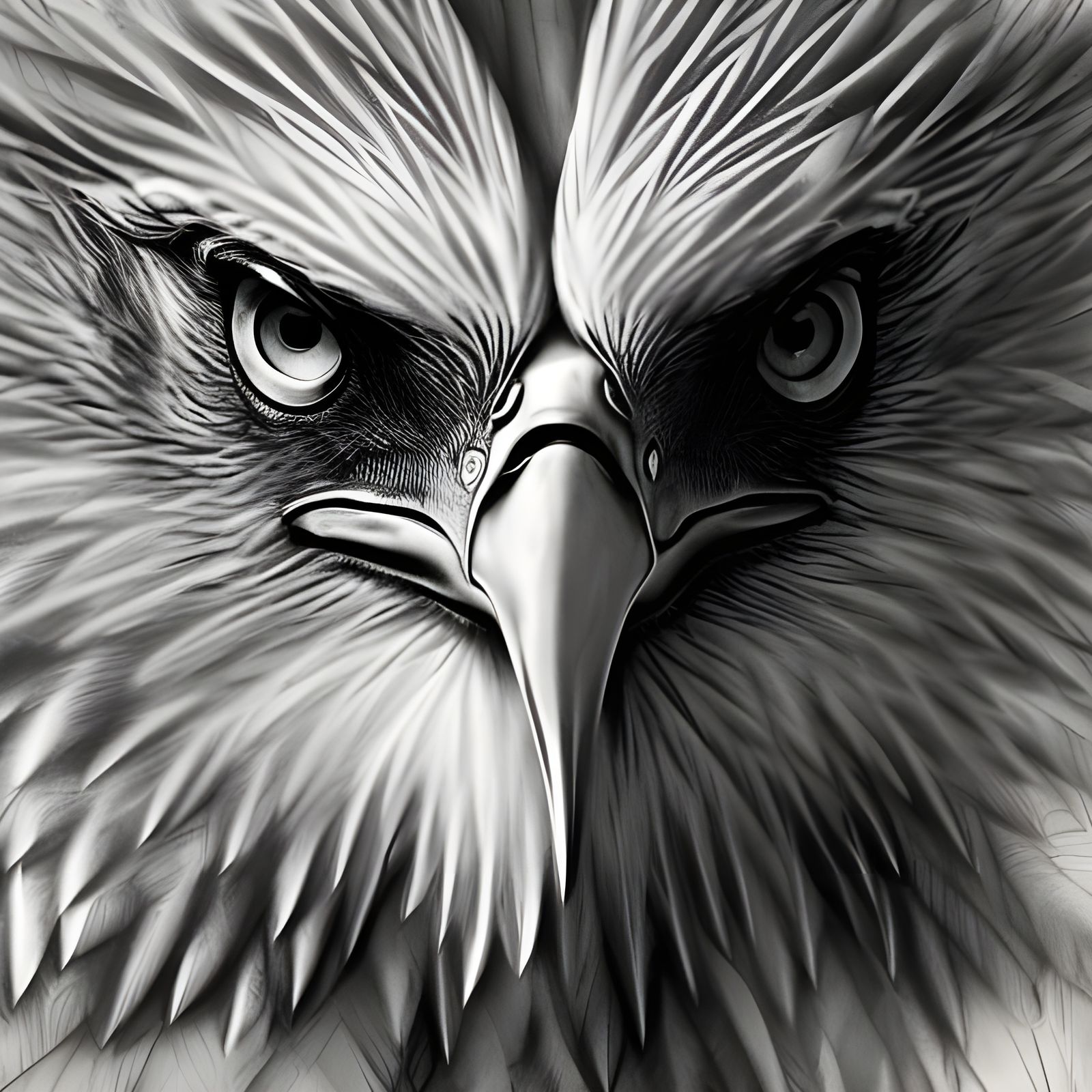 Majestic Bald Eagle Portrait in Hyperrealistic Style