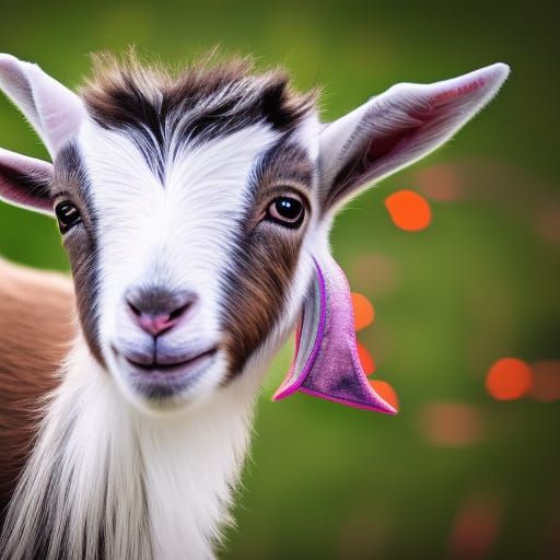 Cute 3D Baby Goat Portrait with Intricate Details