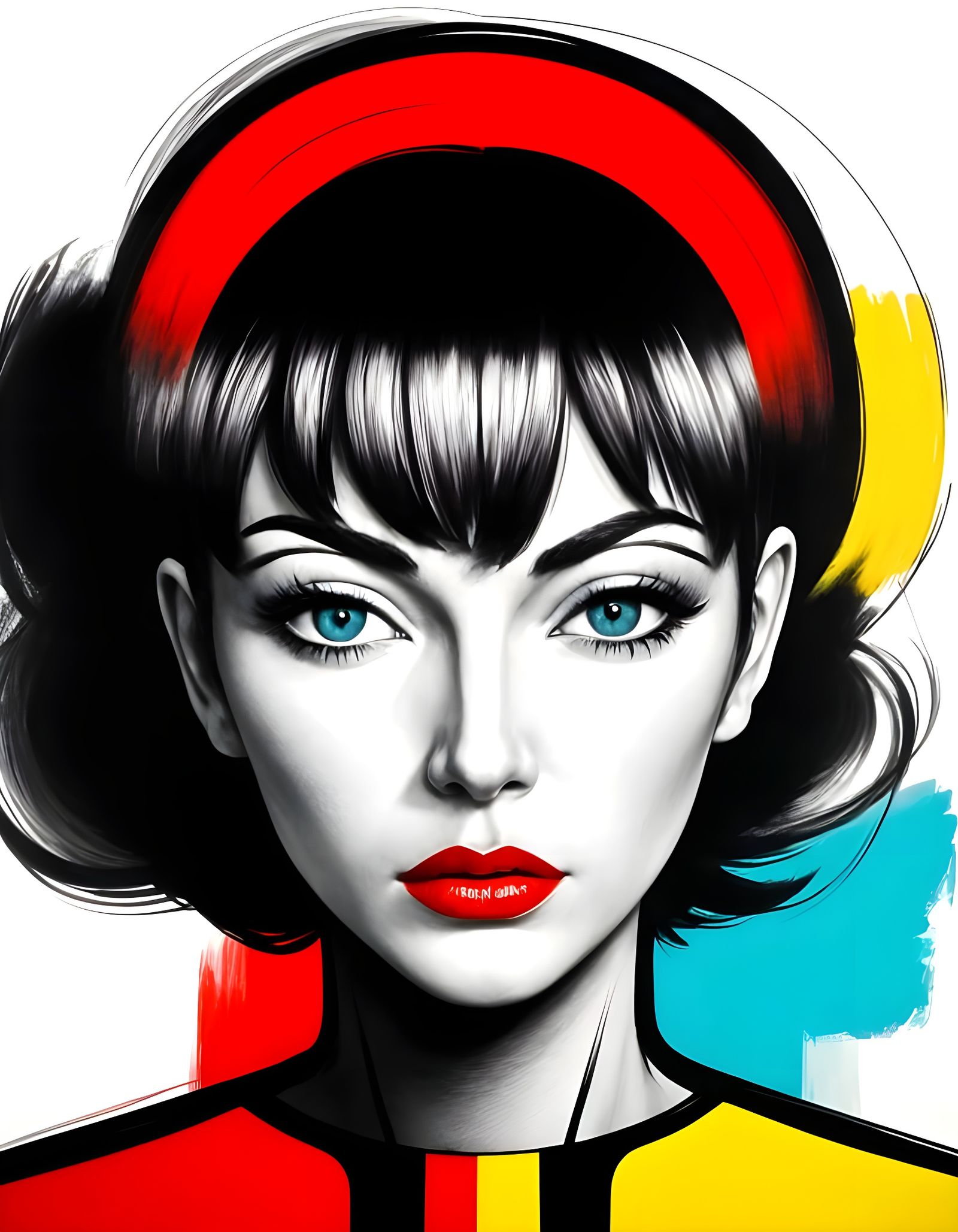 Bold Expressionist Portrait in Vibrant Colors