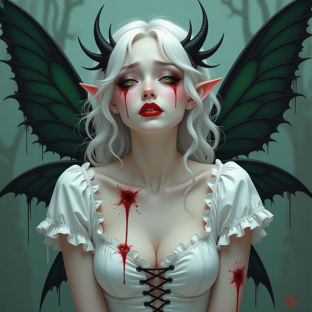 Furious Fairy with Poison Tears, in Dark Surrealism