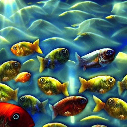 Divine Fish God Overlooking Underwater City