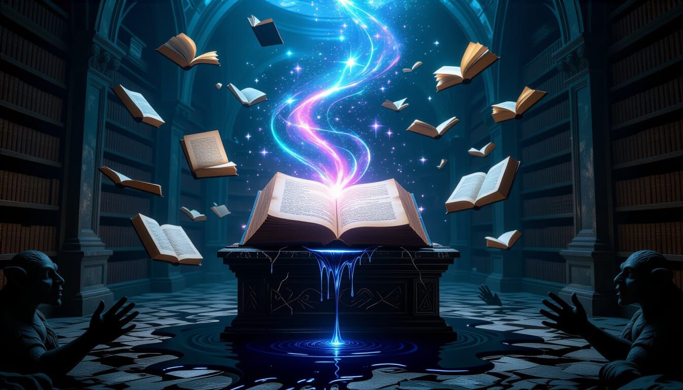 Floating Books in a Magical Library