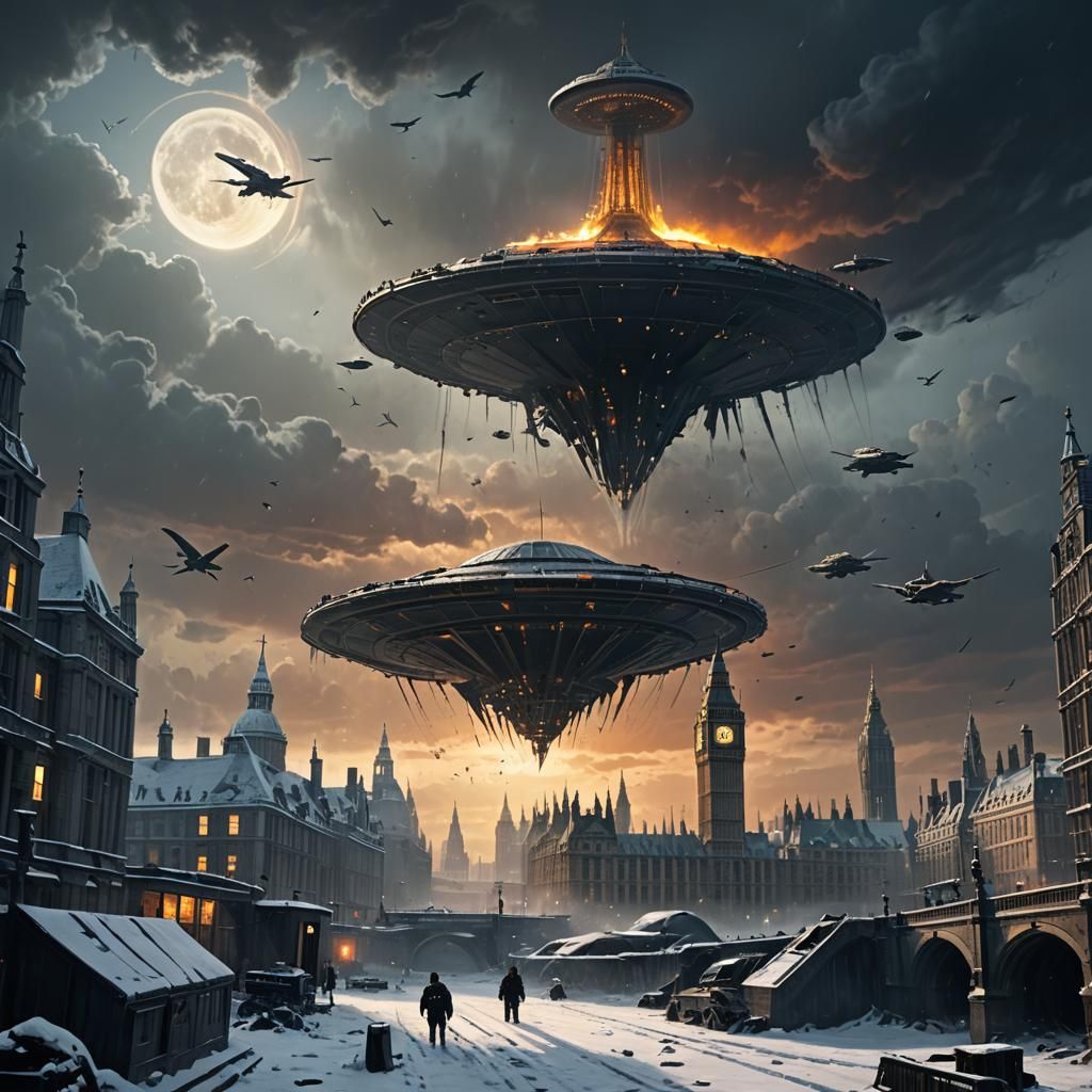 Alien Spaceship Dominates Ruined London in Sinister Sci-Fi C...
