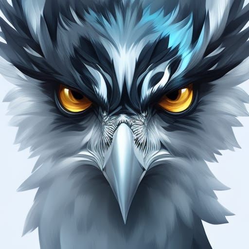 Elegant Black Harpy Eagle with Ice Texture