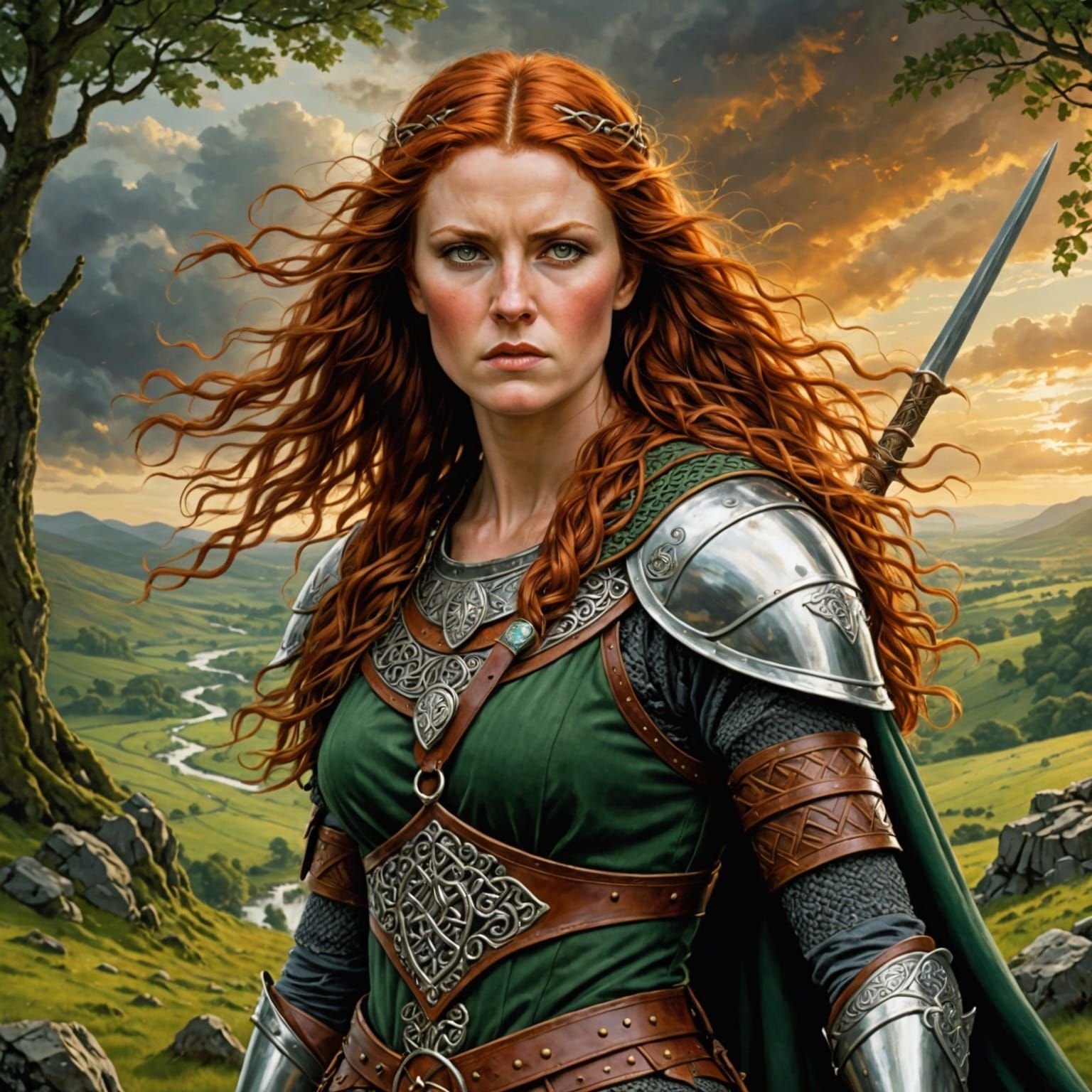 Celtic Warrior Queen Boudicca in Ancient Celtic Battle