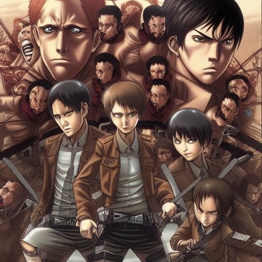 Attack on Titan in Comic Book Art Style