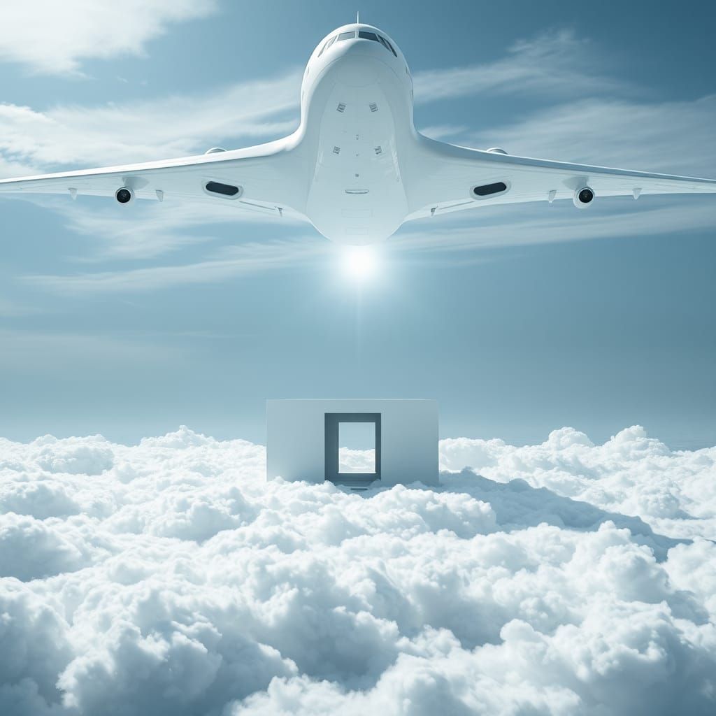 Futuristic Spaceships Hovering Above a Cosmic Cloudscape