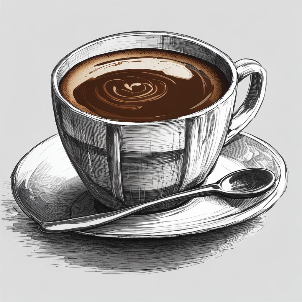 Surreal Coffee Cup in Vibrant Digital Art