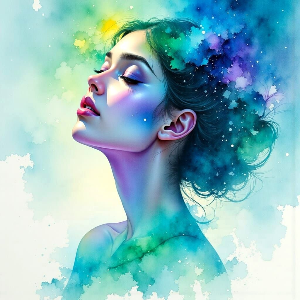 Dreamy Eyes Reflecting a Watercolor Sunrise