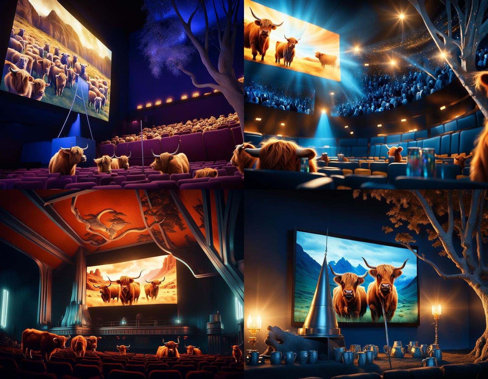 Ginger Ceramic Highland Cows at the Cinema