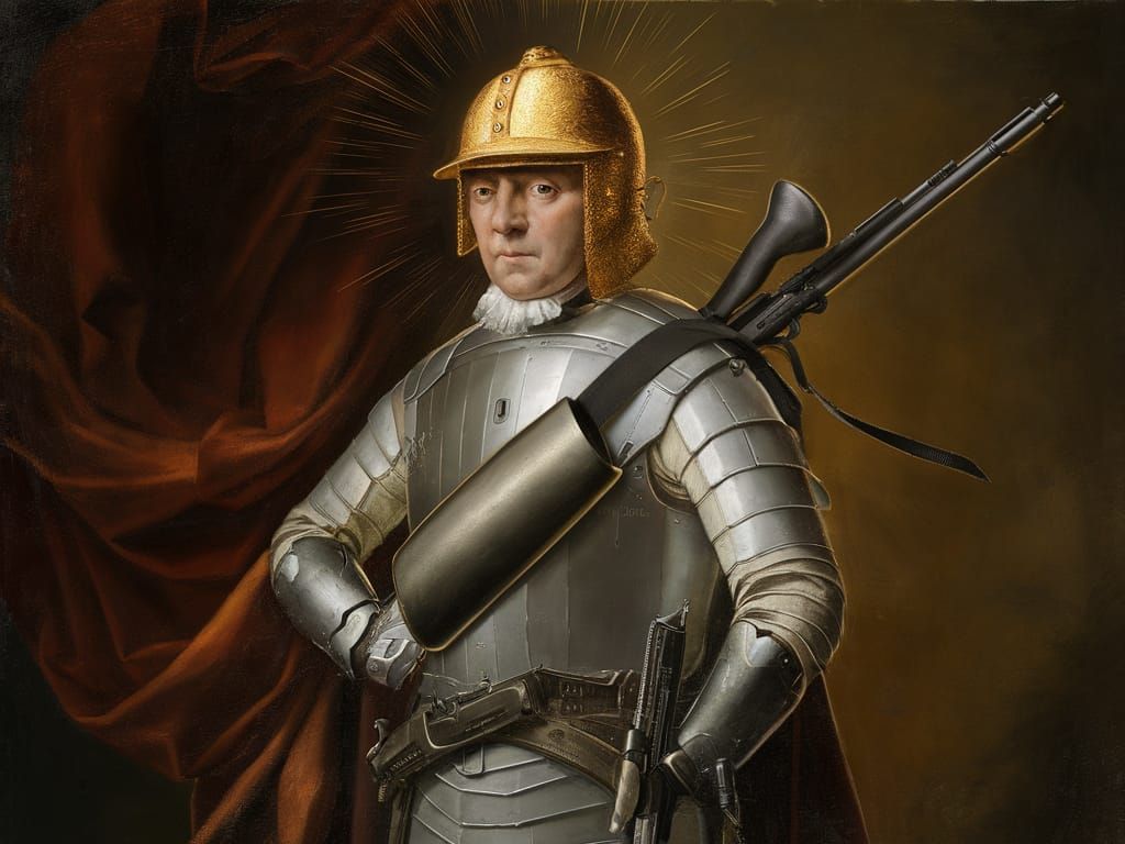 Modern Rembrandt: The Armored Man with Golden Helmet