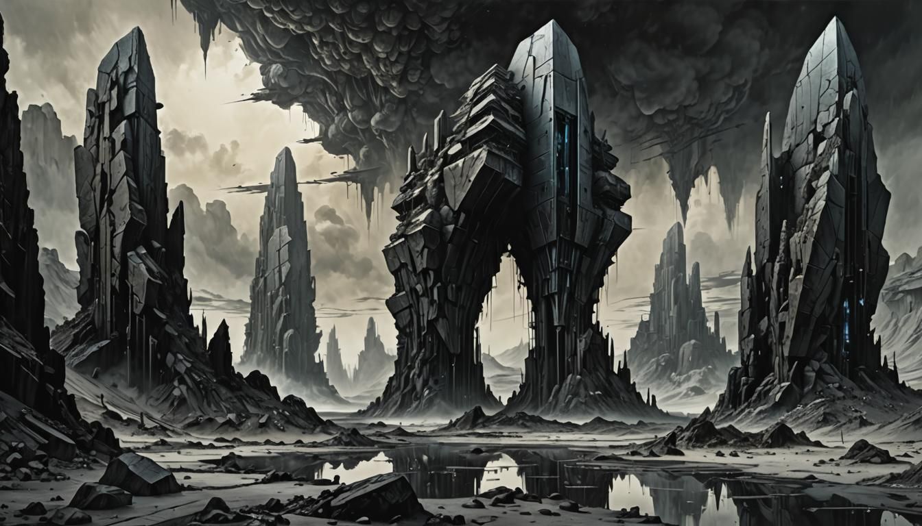 Chrome City on Alien World: Futurist Digital Art