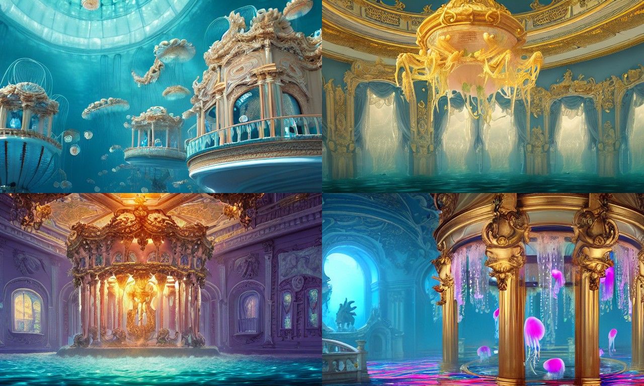 Jellyfish in Grand Rococo Underwater Palace