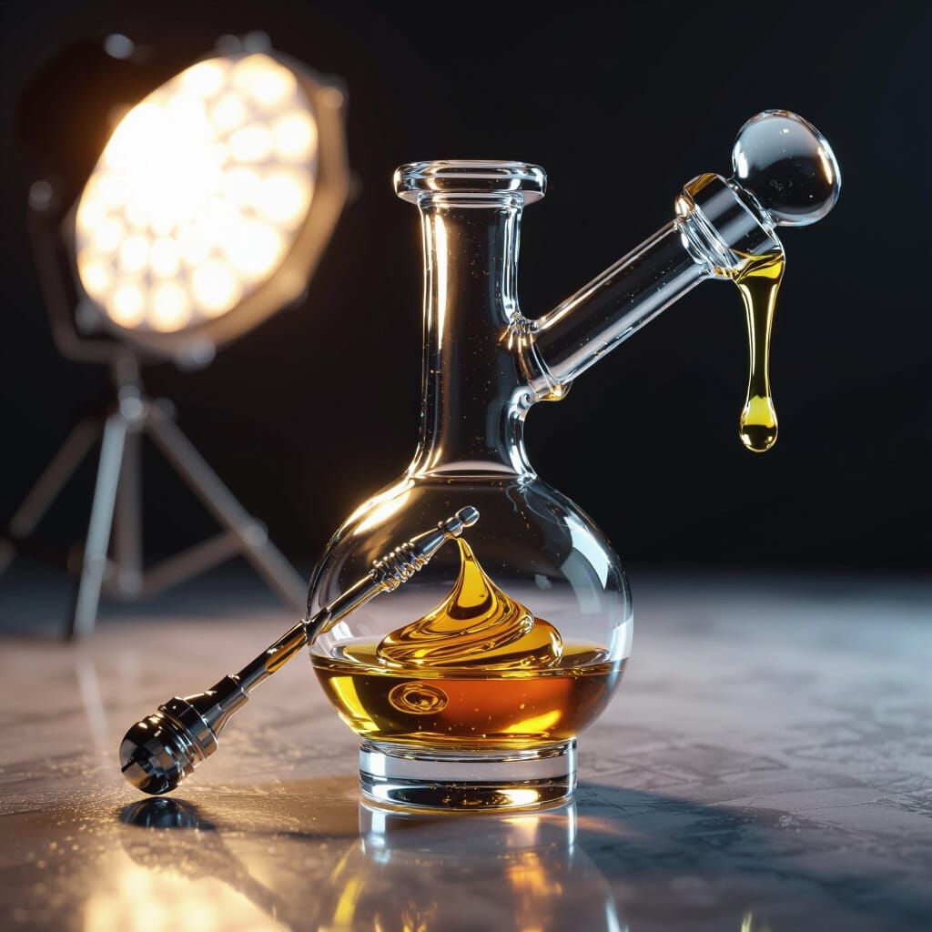 Photorealistic Dab Rig Logo with Tool and Wax