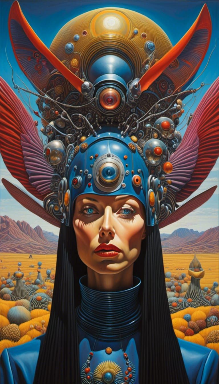 Cyberpunk Portrait in Surreal New Mexico Landscape