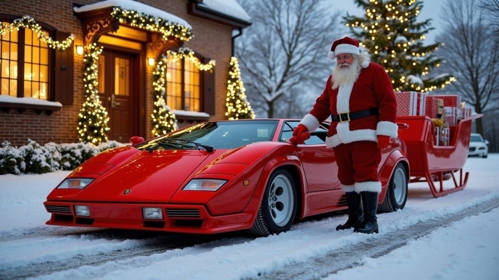 Santa Claus Unveils His Futuristic Lamborghini Countach LP 5...