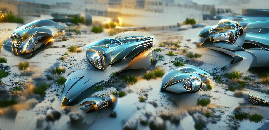 Futuristic Cityscape with Flying Vehicles