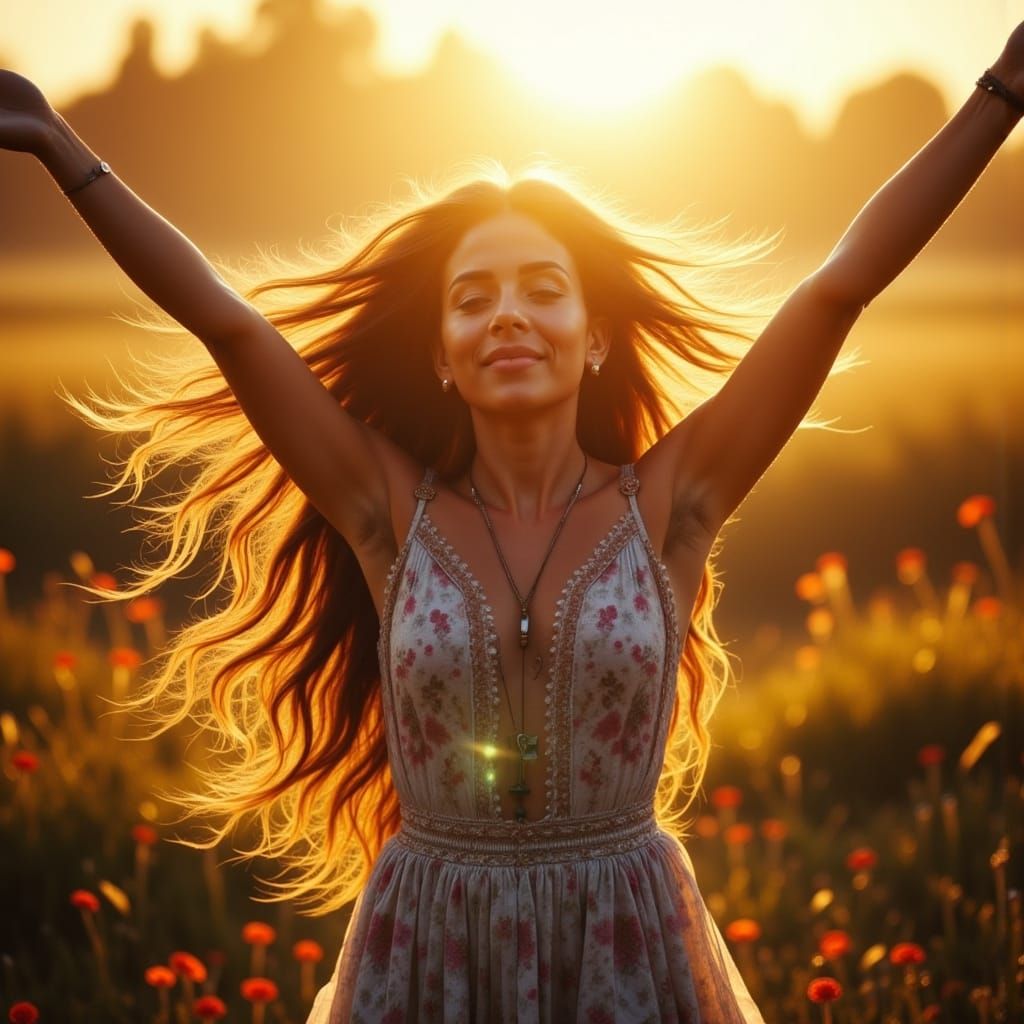 Woman Breaking Free: Vivid, High-Contrast Photography