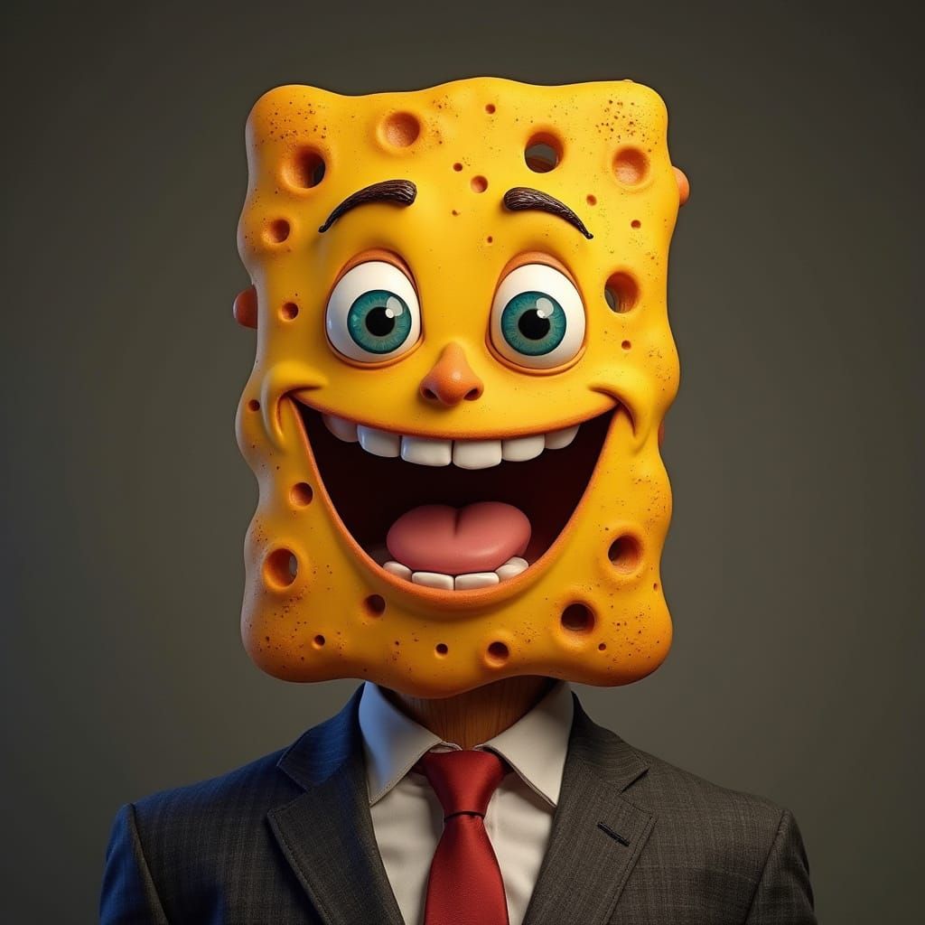 Cheese Faced Man Portrait