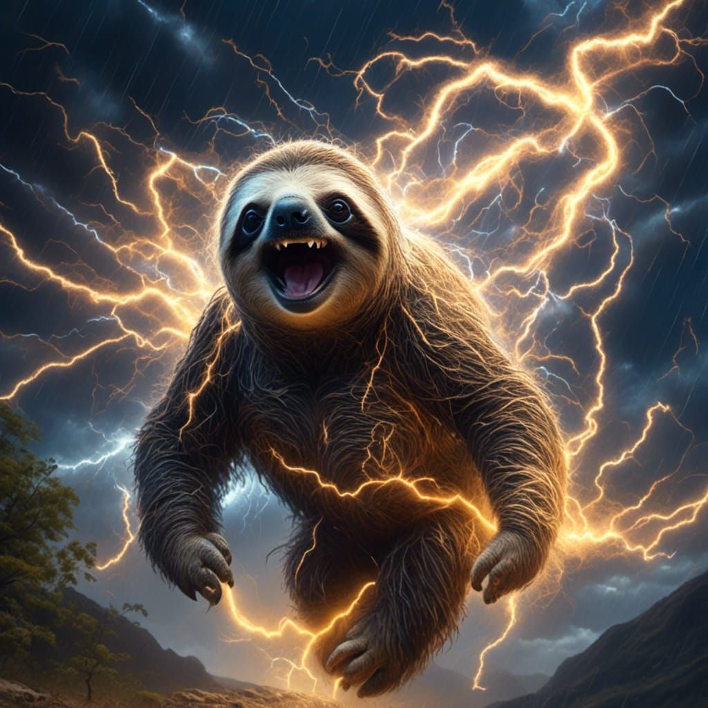 Lightning Sloth Creates Light Trail