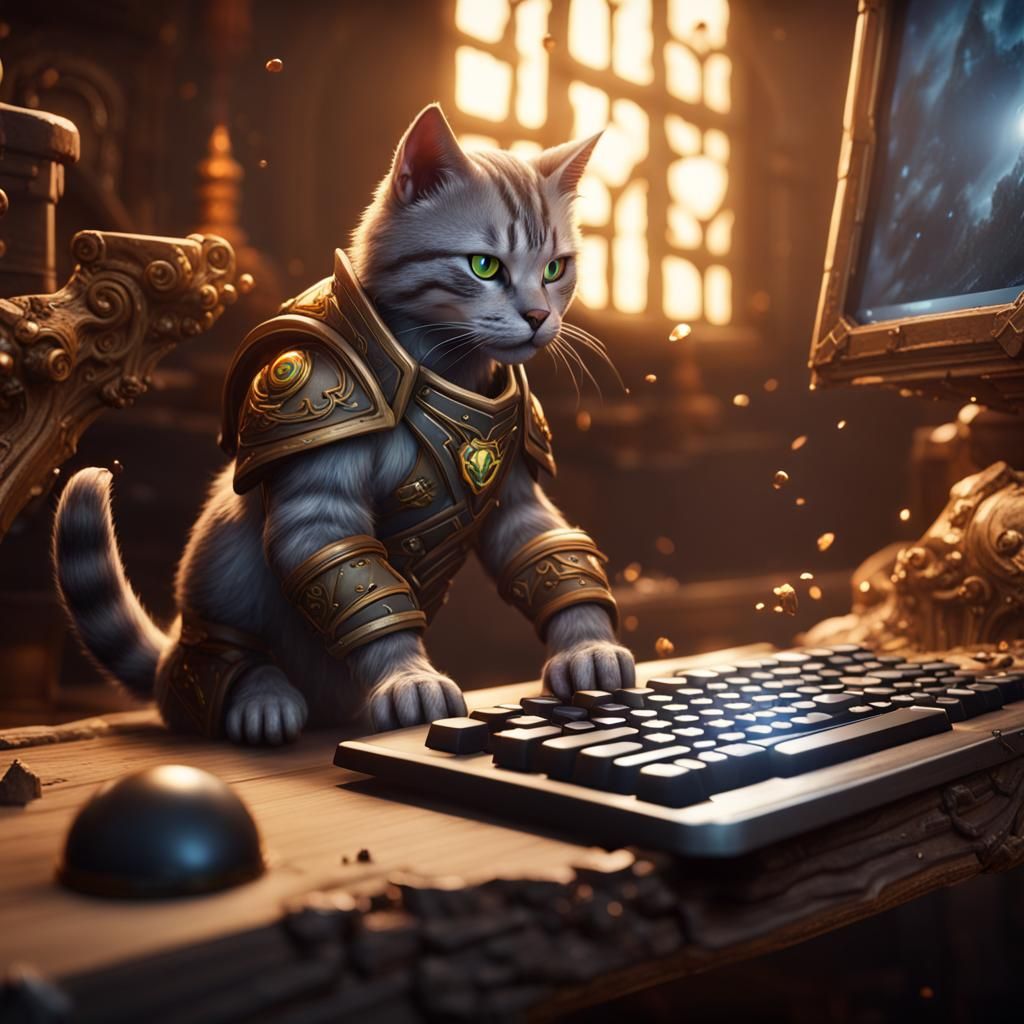 Cat Gamer: World of Warcraft in 3D