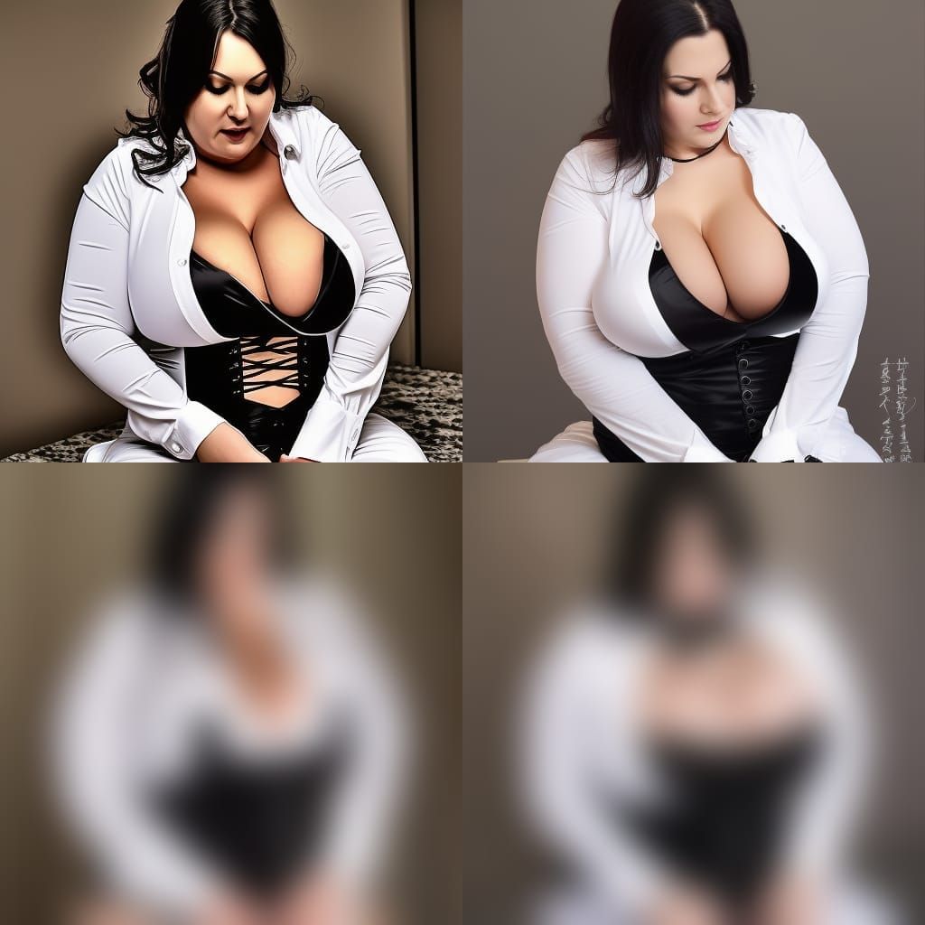 Curvy Woman in White Shirt: Digital Matte Painting