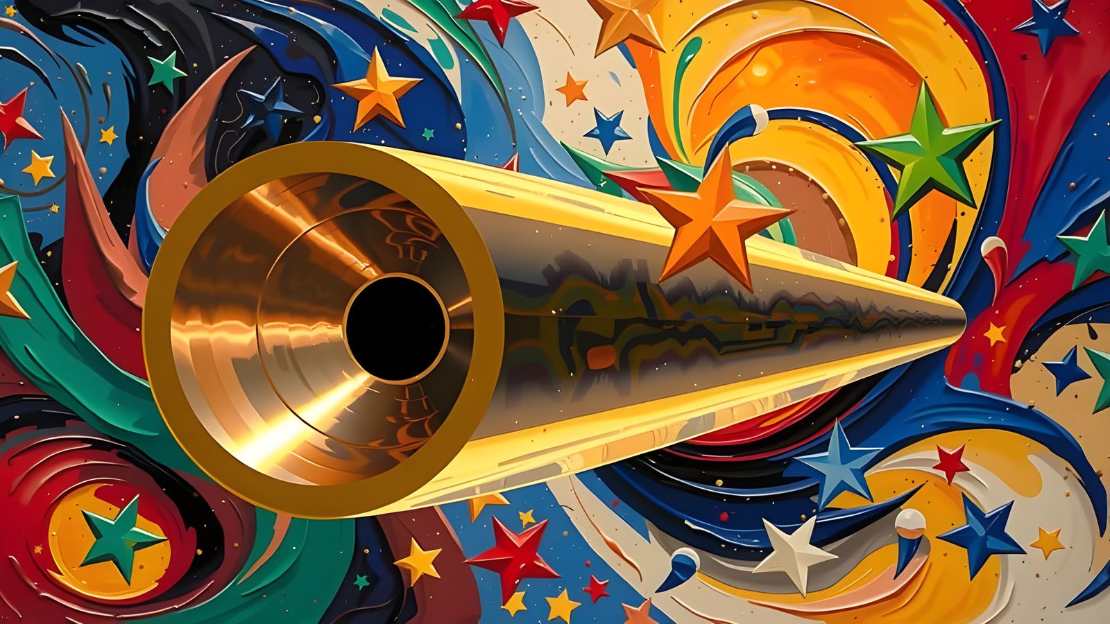 Surreal Copper-Gold Mirror Universe in Motion