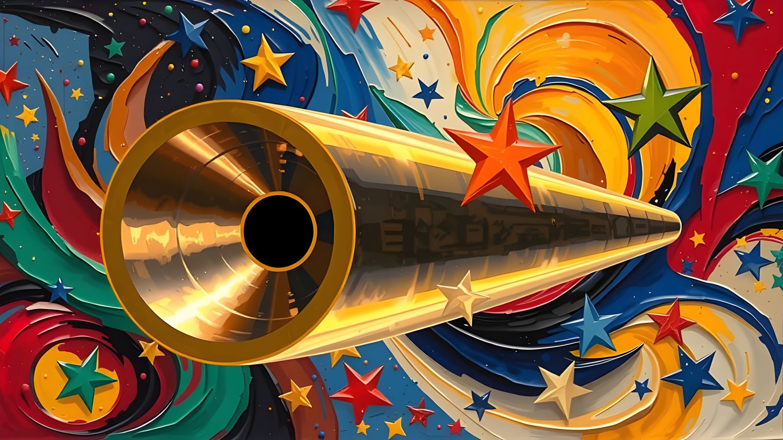 Surreal Copper Gold Mirror in Cosmic Vortex