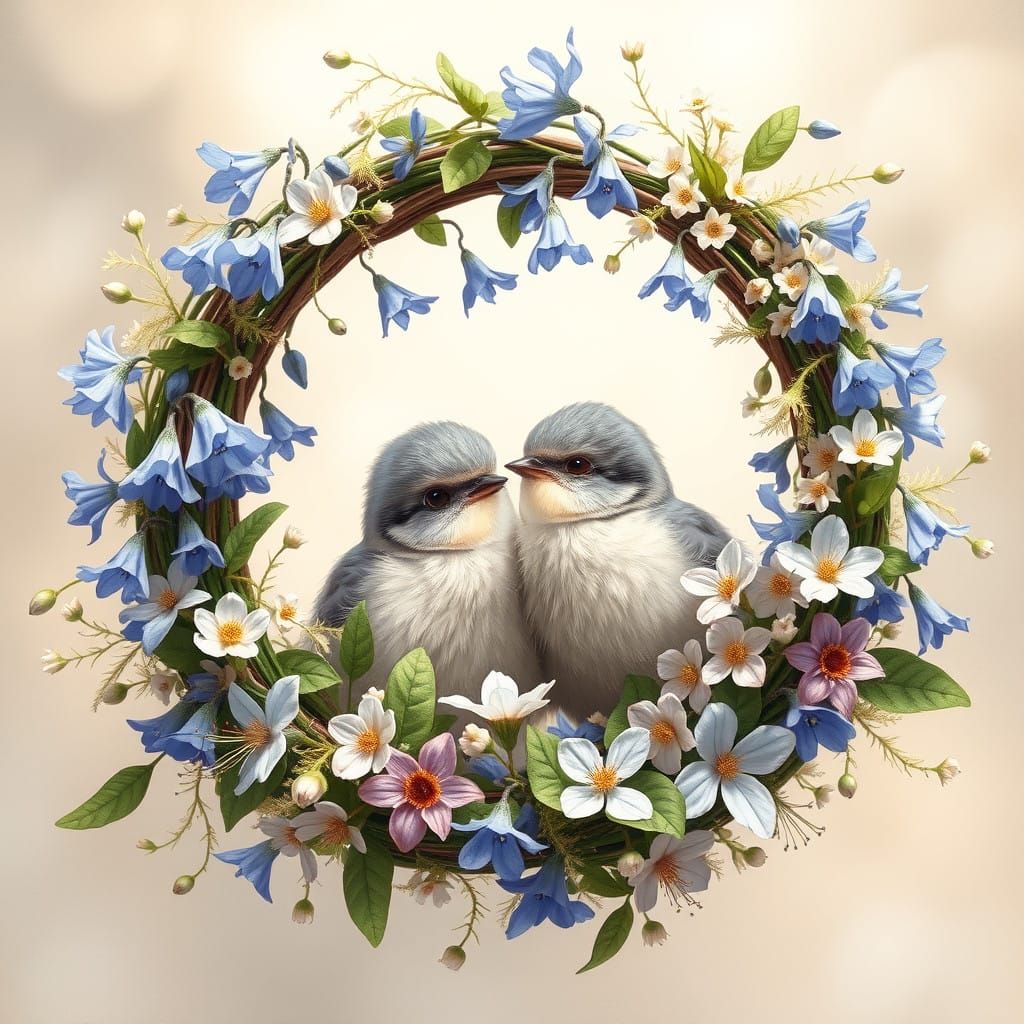 a beautiful flower wreath