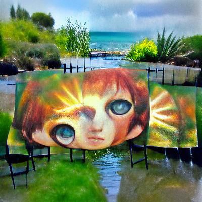 Eyes Swimming in Poisoned Sea: Acrylic Art