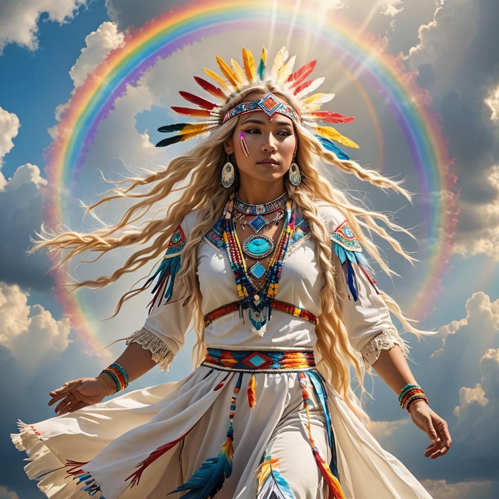 Radiant Native American Dancer in Divine Light