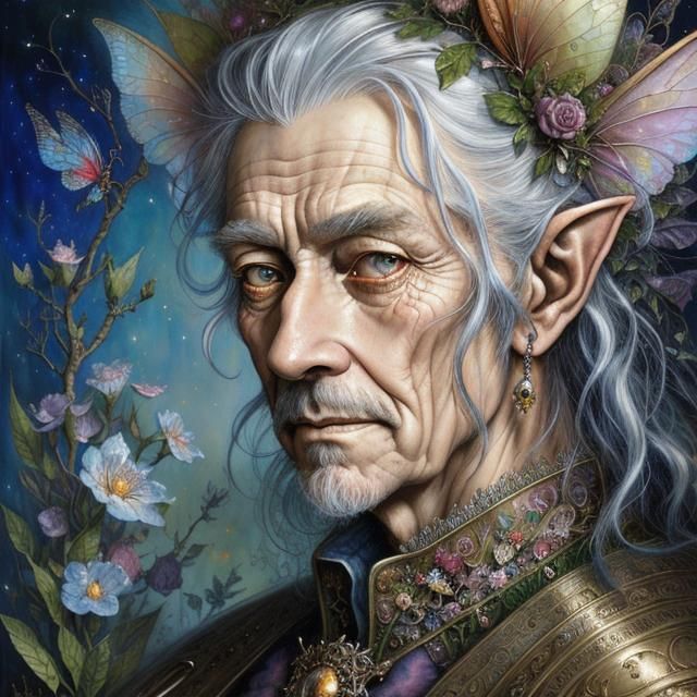 Detailed Fantasy Portrait of an Aged Fairy