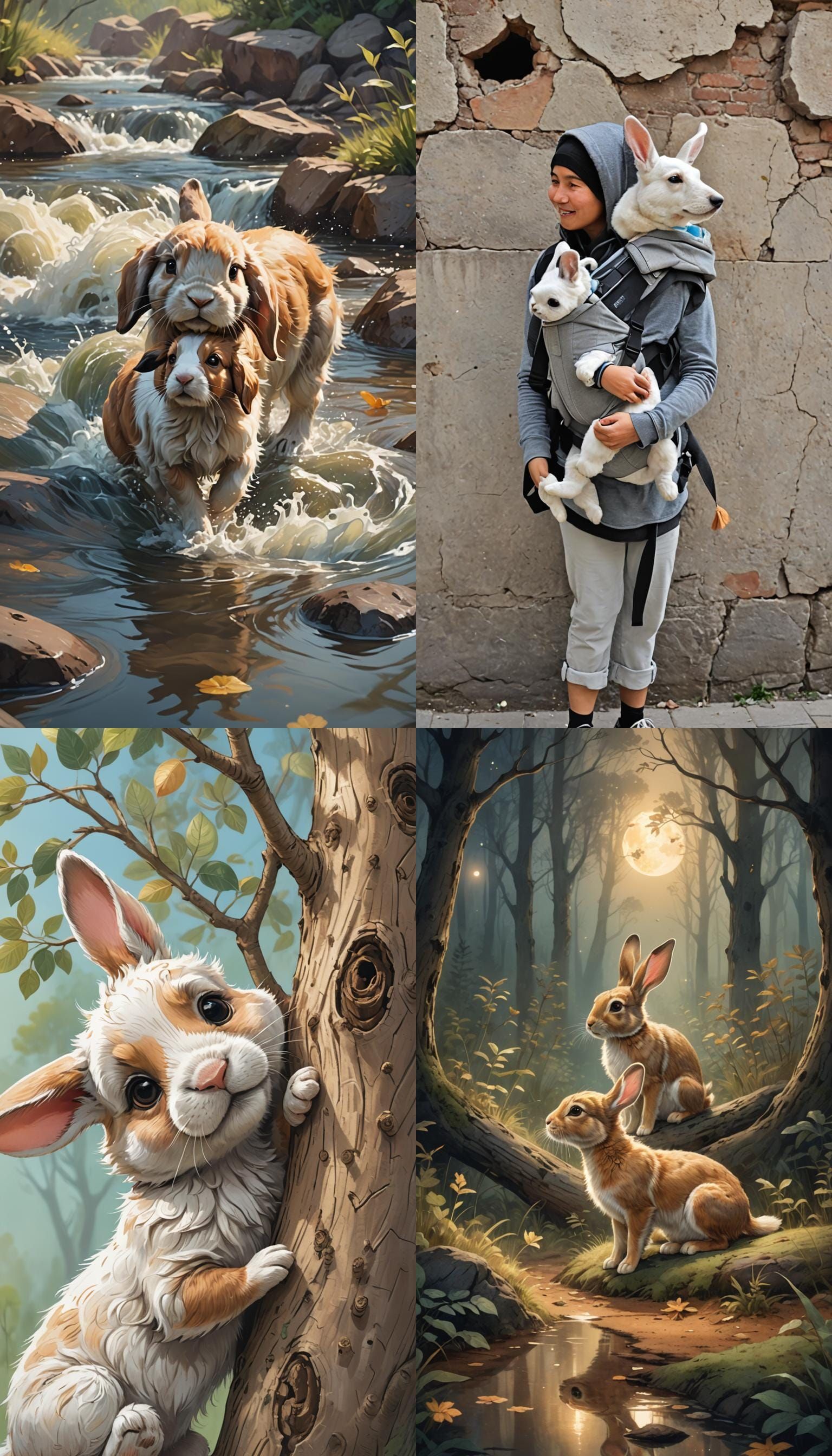 Baby Rabbit Rescues Dog From River