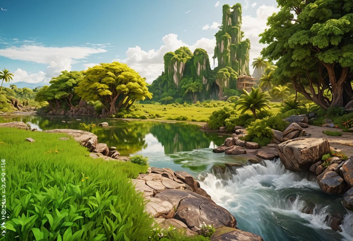 Detailed Paradise Landscape in Unreal Engine 5